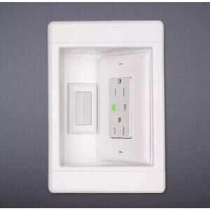 Legrand Pass & Seymour 1 Gang Recessed TV Media Box with Low Voltage Brus, White